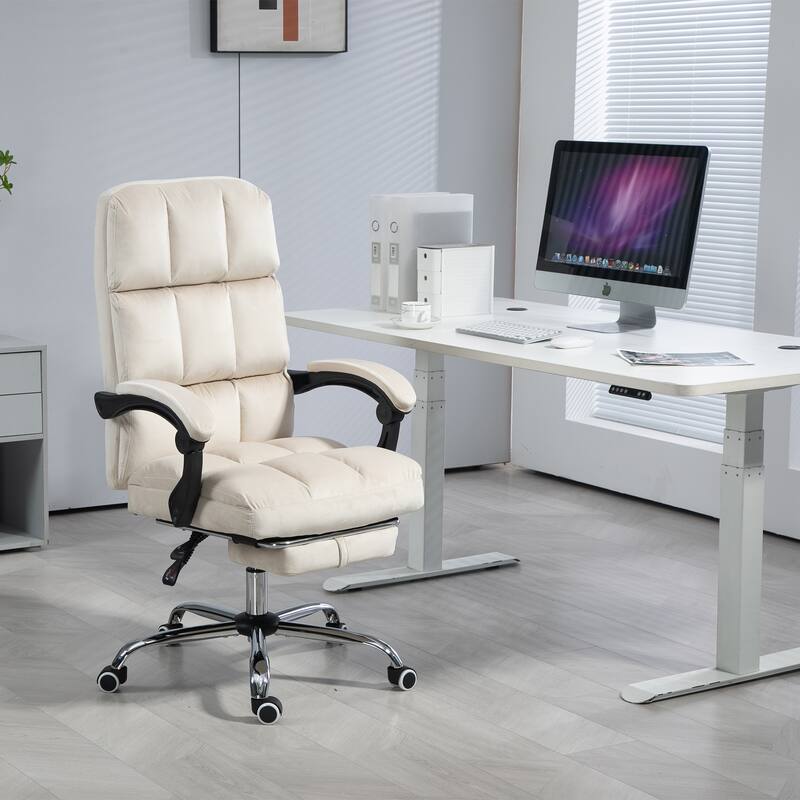 AVAWING Velvet Executive Chair Ergonomic Office Chair with Footrest