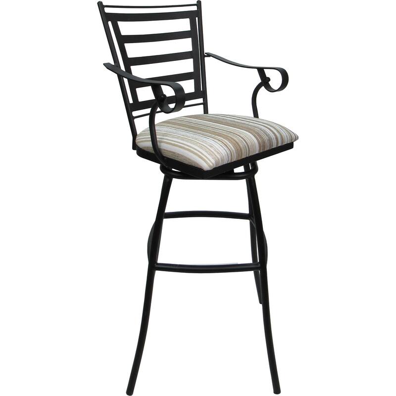 Set of 3 Outdoor Indoor Bar Stool Counter Extra Tall - Jenna with Arms