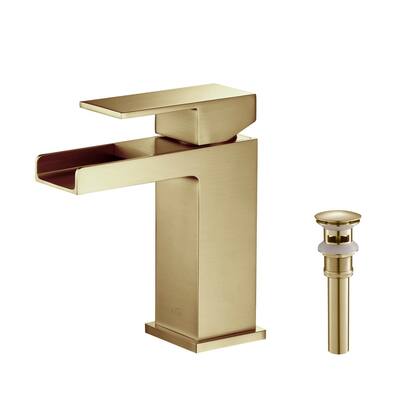 Waterfall Solid Brass Single Handle Sink Faucet