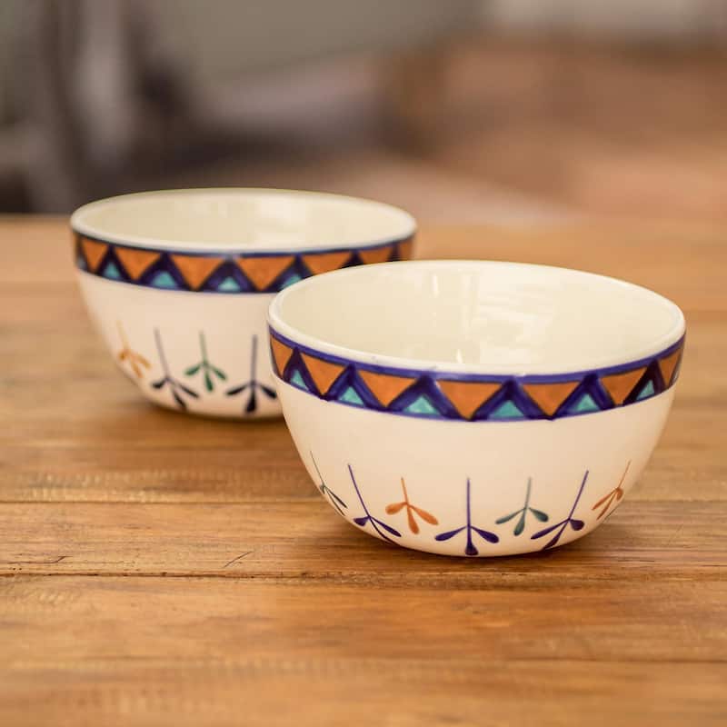 Novica Handmade Antigua Breeze Ceramic Soup Bowls (Pair)