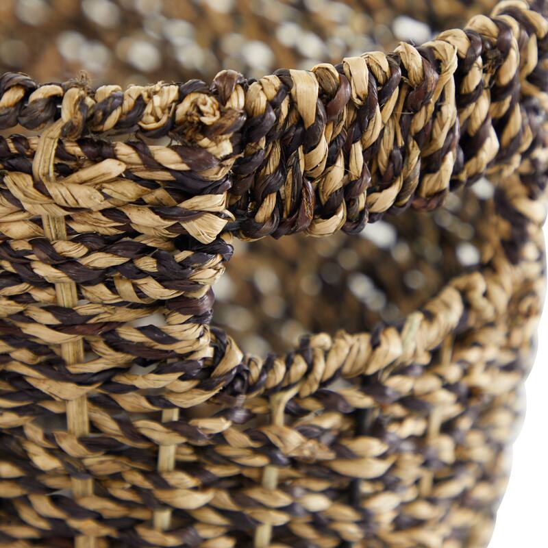 Seagrass Handmade Woven Single Slot Magazine Holder with Light Brown Accents - Brown - Roche River Decor - 9"W x 15"L x 13"H