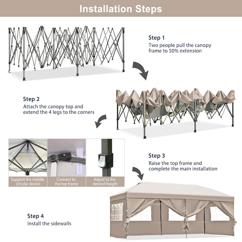 10x20 Pop Up Canopy with Sidewalls