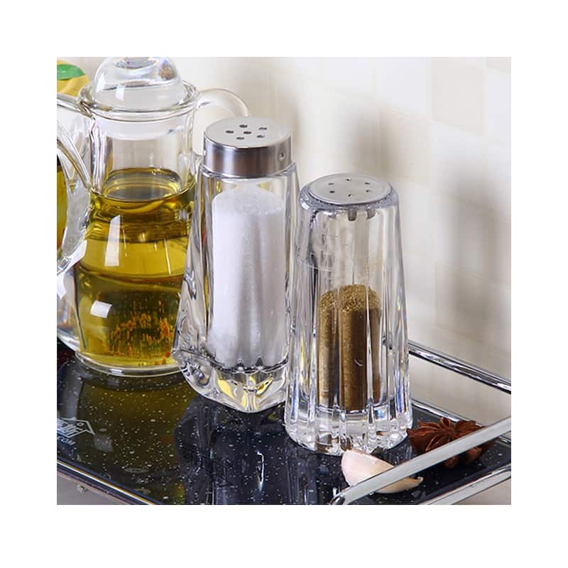 YBM Home Salt and Pepper Shakers Acrylic with Stainless Steel Lid, 1231