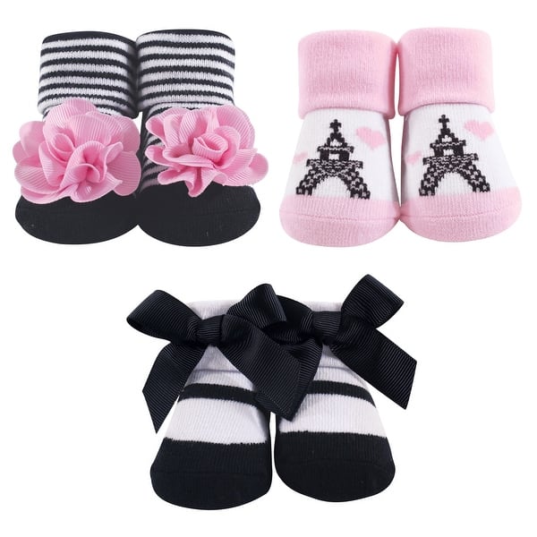 slide 1 of 1, Hudson Baby Infant Girl Socks Boxed Giftset, Paris, One Size - Paris Paris - One Size