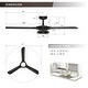 preview thumbnail 9 of 14, 52" Aerofanture Black Wood 3-blade LED Propeller Ceiling Fan with Light