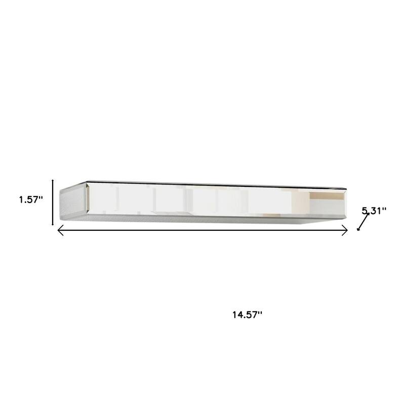 HomeRoots Set Of Three Silver Glass Wall Mounted Floating Shelf - 14.57 in. x 1.57 in. x 5.31 in.