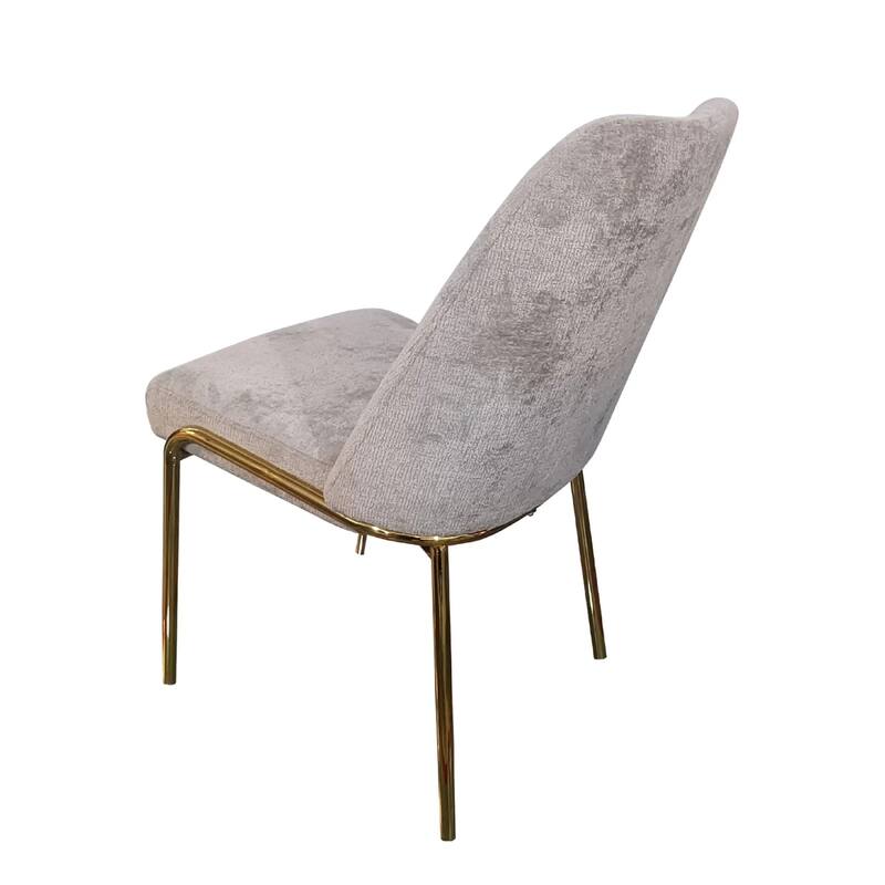 Lumen Modern Upholstered Kitchen Dining Chair with Gold Steel Legs Ergonomic Accent Chair