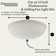 preview thumbnail 8 of 9, Frosted Glass Ceiling Light Cover 12 Inch Diameter - 12 Inches x 3.5 Inches