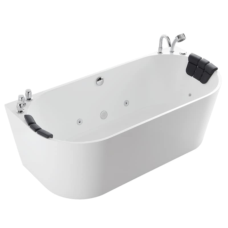 67" x 32" Free standing Whirlpool Acrylic Bathtub with Faucet