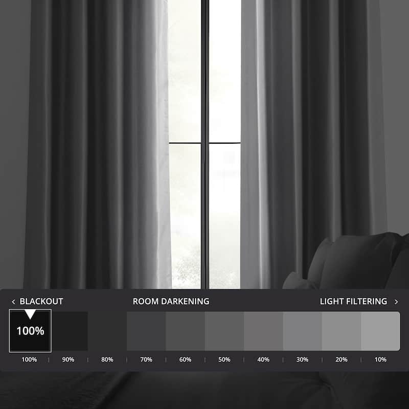 Exclusive Fabrics Textured Dupioni Faux Silk 84-inch Grommet Blackout Grommet Curtain (1 Panel) - 50 x 84