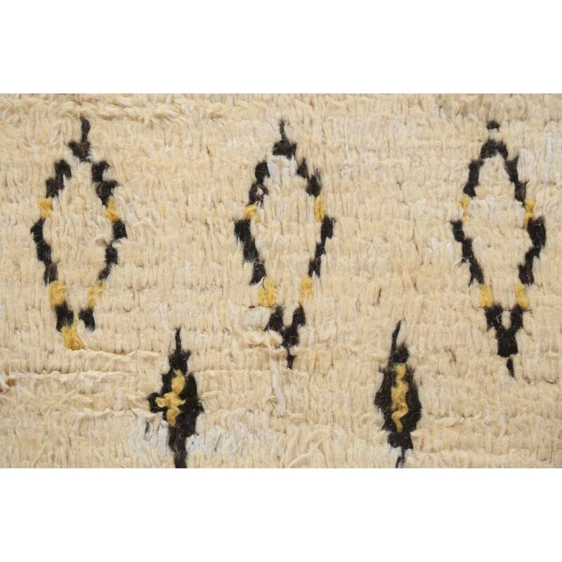 Geometric Tribal Moroccan Wool Area Rug Hand-knotted Oriental Carpet - 8'0" x 10'6"