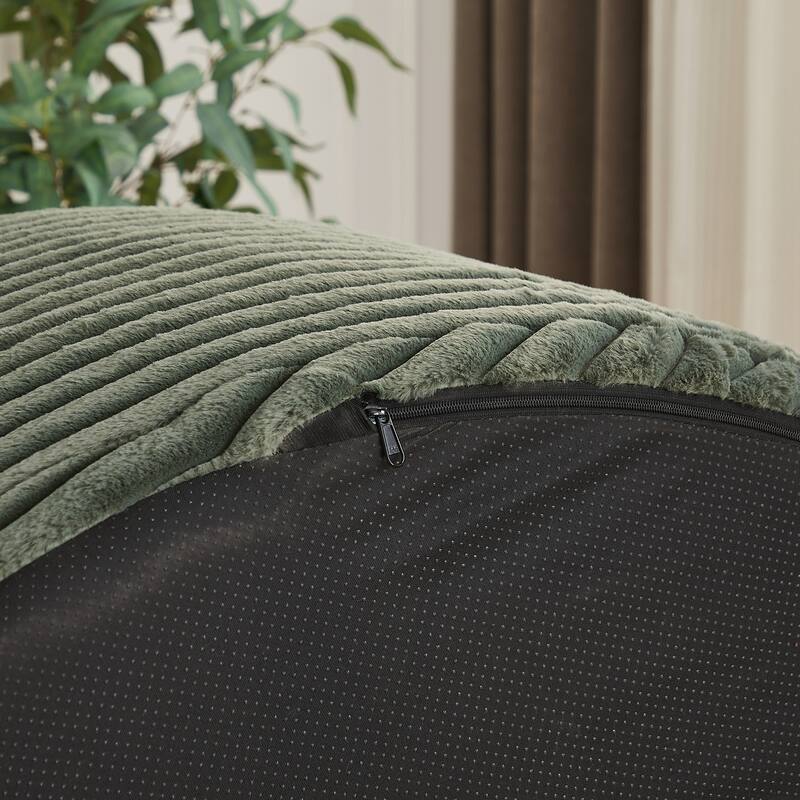 Corduroy Sponge single sofa,No Assembly Required,Fluffy Modern Sleeper Chair for Living room, Bedroom