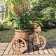 preview thumbnail 1 of 2, Patio Festival Outdoor Bicycle-Style Wooden Planter