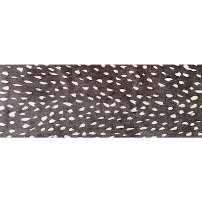 HomeRoots Chocolate Animal Print Washable Runner Rug With Uv Protection - 2' X 6'