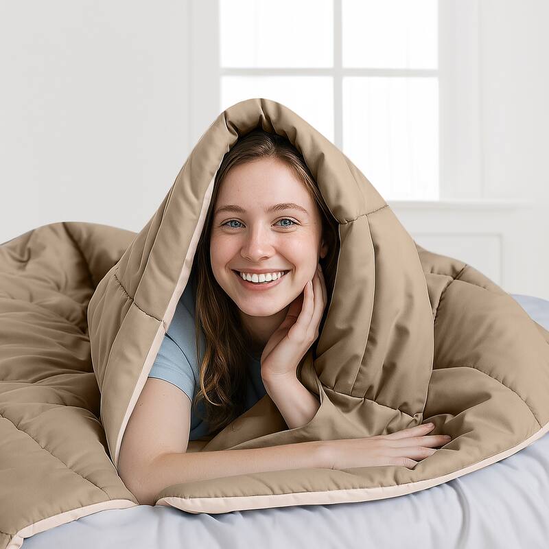 JEAREY Ultra-Lightweight Reversible All-Season Comforter, Cooling Down Alternative Duvet Inserts