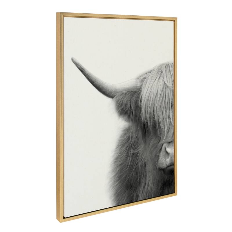 Kate and Laurel Sylvie Cow Framed Canvas by The Creative Bunch Studio