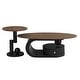 preview thumbnail 4 of 4, Modern MDF Oval and Round Table Set of 2 with Storage for Living Room, Large 47.24'', Small 19.69''