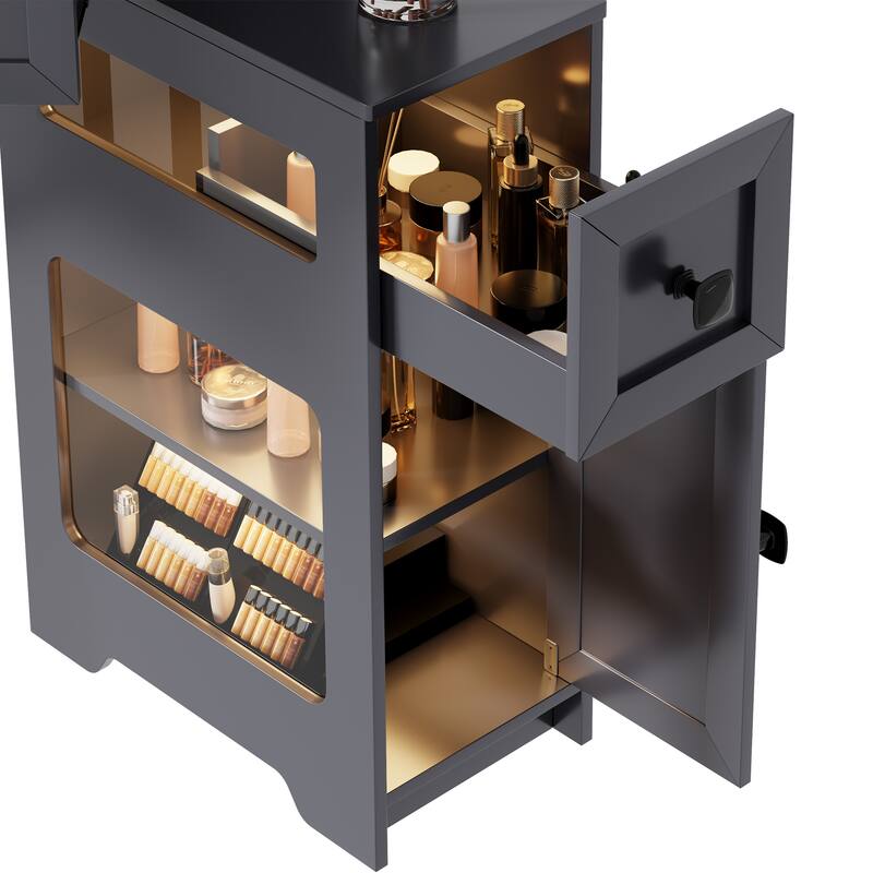 Corner Makeup Vanity With Mirror