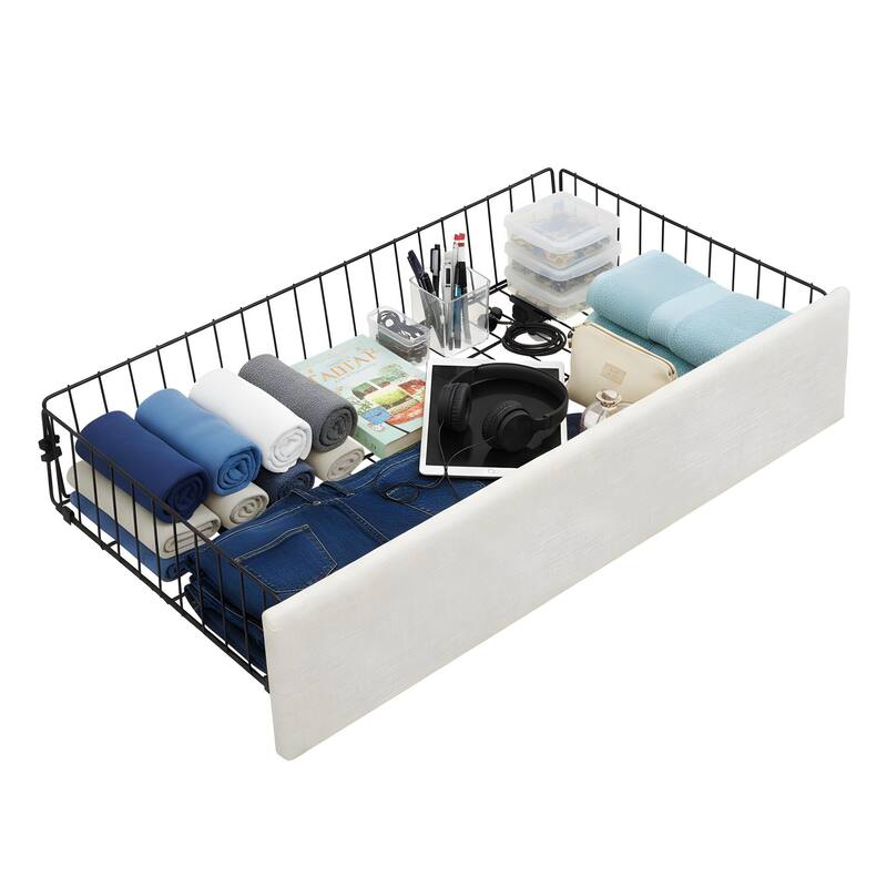 Christopher Knight Home - Modern Upholstered Storage Bed with Drawers and Vertical Headboard