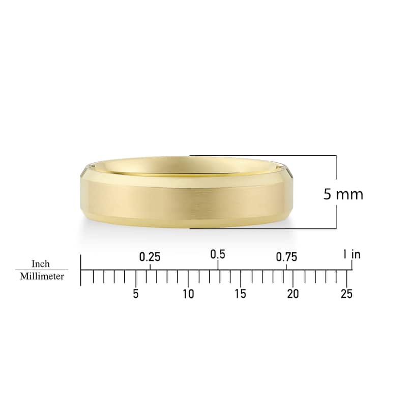 Clover Yellow Gold Beveled Edge Wedding Band