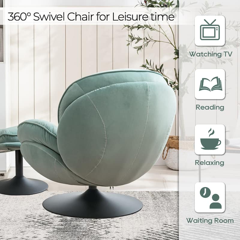 Swivel Leisure Lounge Chair - 33.46 x 31.5 x 32.28