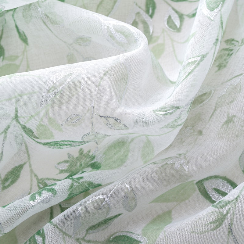 Taylor Leaves Metallic Window Curtain 84" or 95"