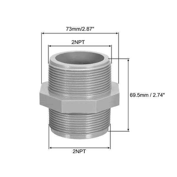 Pipe Fittings Connector 2NPT x 2NPT Male Thread Adapter Plastic Hex ...