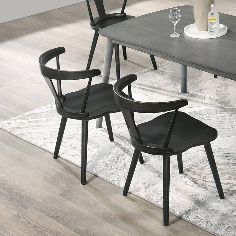 2 Pieces Set Dining Side Chair Rustic Modern Farmhouse Design Retro Design Easy to Assembly