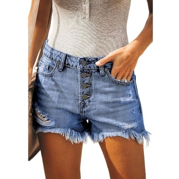 women's frayed jean shorts