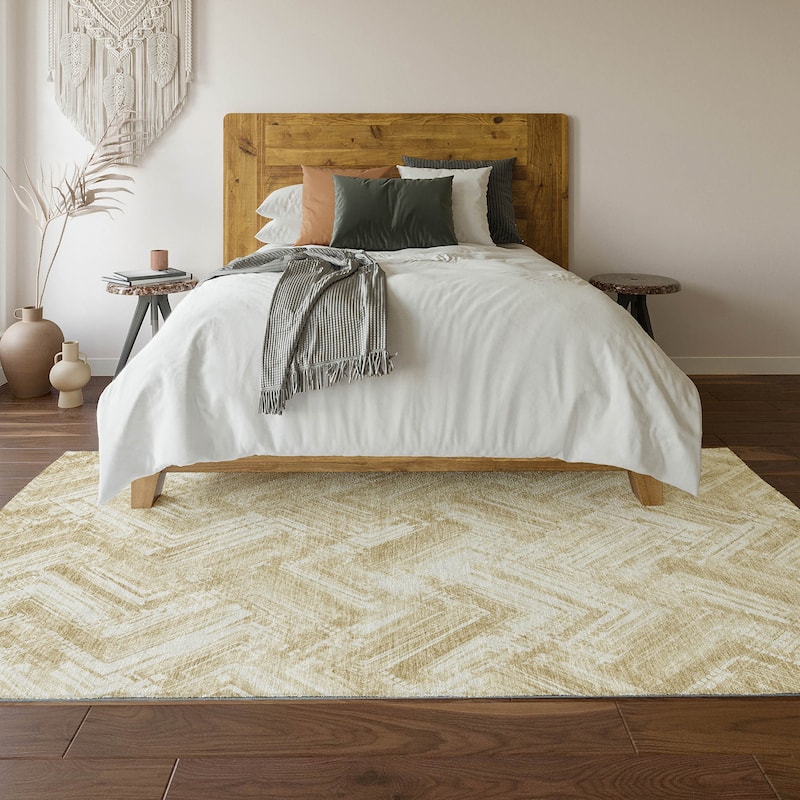 Premium Washable Super Soft Blurred Chevron Mayfield Rug