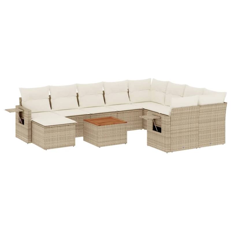 vidaXL Garden Sofa Set 11 Piece with Cushions Outdoor Sofa Set Poly Rattan