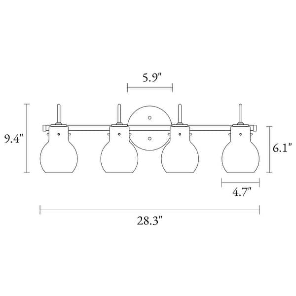 dimension image slide 2 of 3, Olia Modern Black 3-Light Bathroom Vanity Light Minimal Globe Glass Wall Sconce