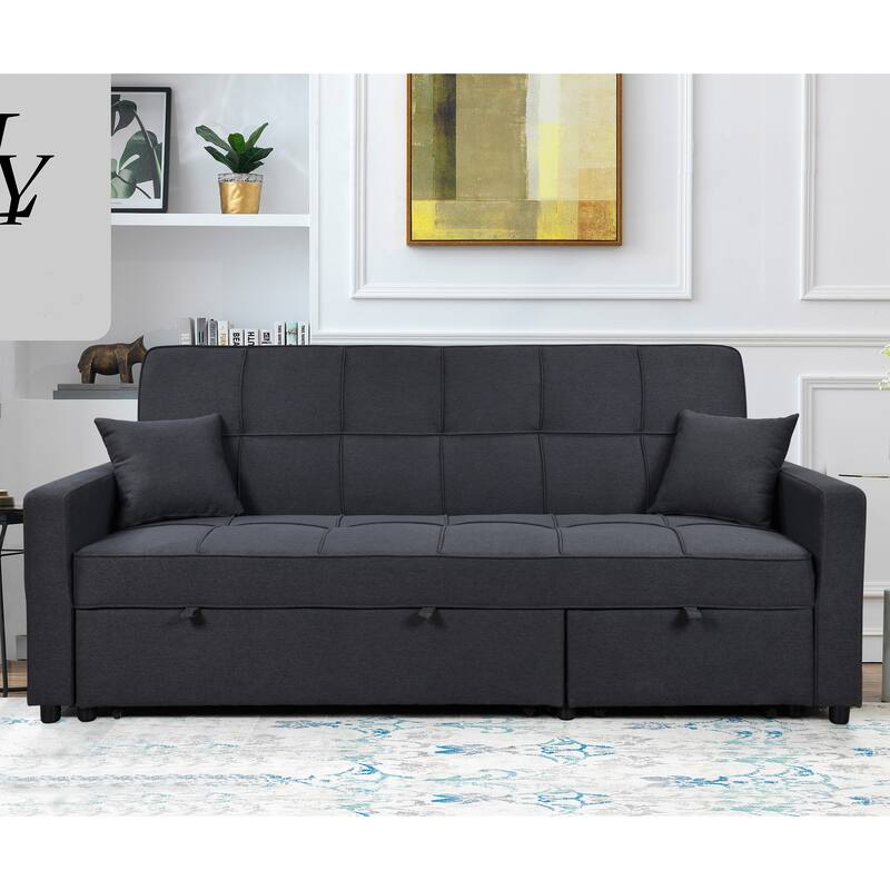 Upholstered Sofa Bed with Adjustable Backrest