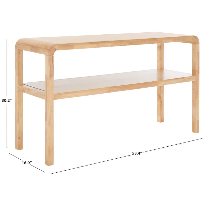 SAFAVIEH Maybell 2-Tier Console Table - 32" W x 15" D x 30" H - 53Wx17Dx30H - Natural