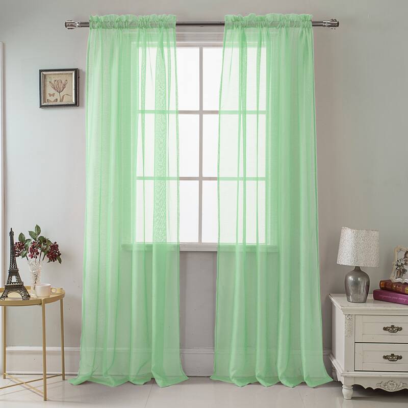 RT Designer Collection Celine Sheer 84 or 90-inch Rod Pocket Curtain Panel