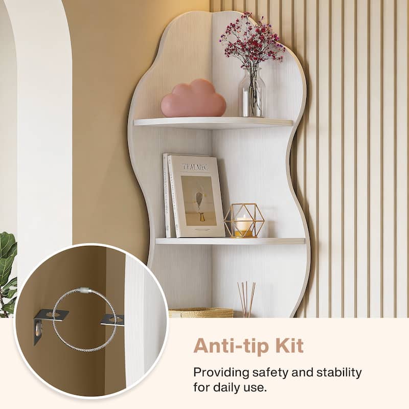 Corner Shelf Stand with Curvy Shape