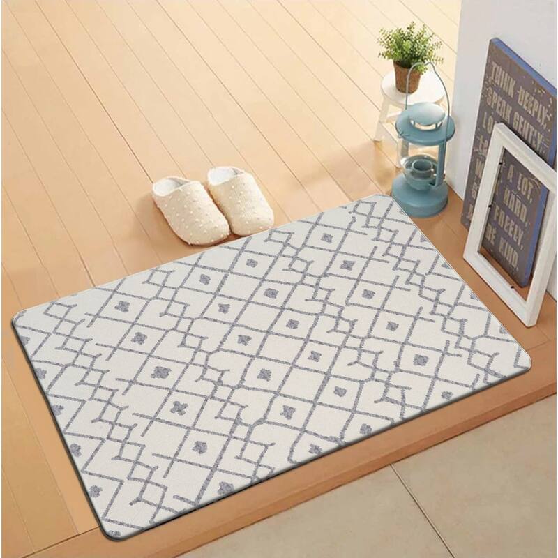 World Rug Gallery Modern Boho Trellis Anti Fatigue Standing Mat