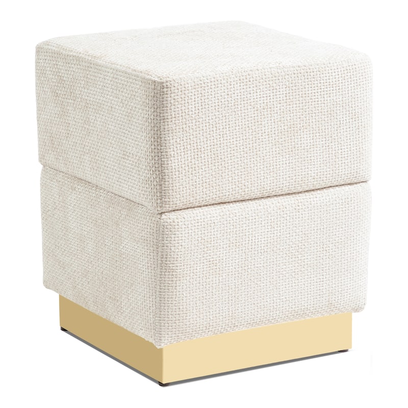 Furniture of America Dashiell Modern 15-inch Chenille Cube Storage Ottoman