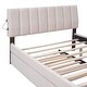 preview thumbnail 11 of 24, Full Size Teddy Fleece Upholstered Platform Bed with Twin Trundle and LED Lights, Classic Design