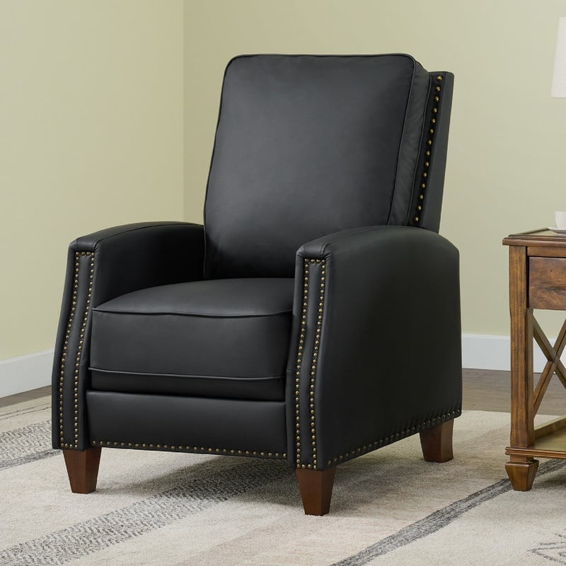 Spruce & Spring Alston Push Back Recliner Chair with Nailhead Trims for Living Room