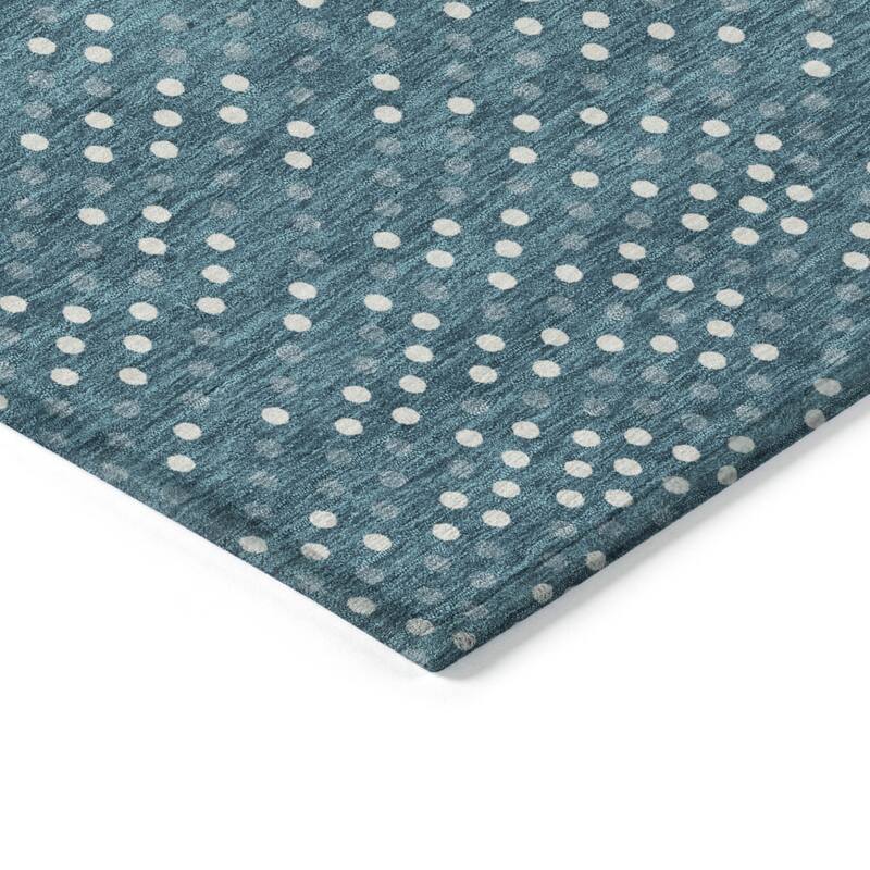 HomeRoots Polka Dot Transitional Rectangle Outdoor Rug