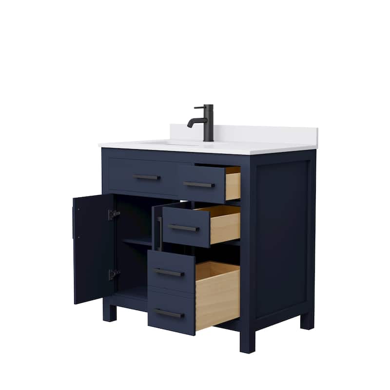 Beckett 36 Inch Single Vanity, Cultured Marble Top