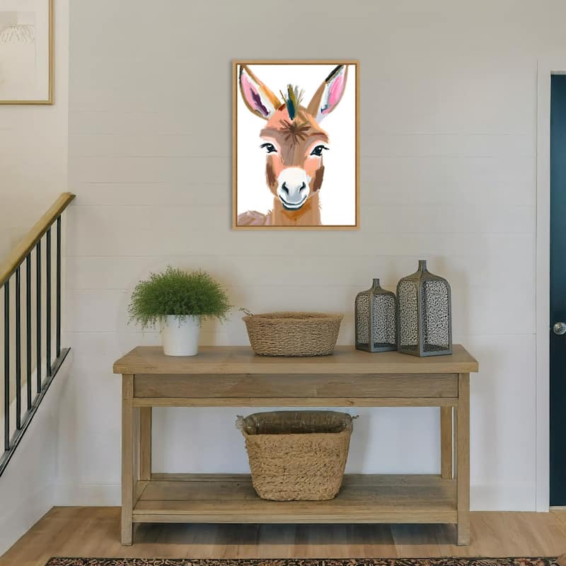 Esel Donkey by Ohkimiko Framed Canvas Wall Art