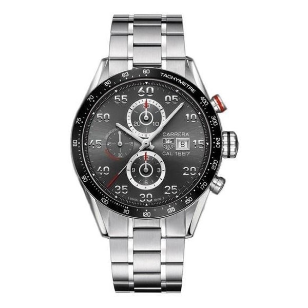 Tag Heuer Men's CAR2A11.BA0796 'Carrera 1887 ' Chronograph Stainless Steel Watch - Grey. Opens flyout.