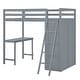 preview thumbnail 7 of 12, Twin Loft Bed with Wardrobe, Desk & Shelves, Gray