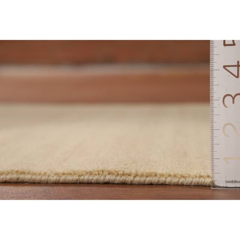 Modern Beige Gabbeh Oriental Foyer Rug Hand-Knotted Wool Carpet - 2'9"x 3'11"