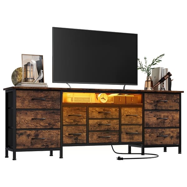 80 inch long dresser Amazon.com: Huuger 70 Inch Dresser for Bedroom, TV Stand for 65, 75, 80 Inch TV, 12 Fabric Drawer Long Dresser, Large Entertainment Center for Bedroom, Wide Chest of Drawer with Storage, Rustic