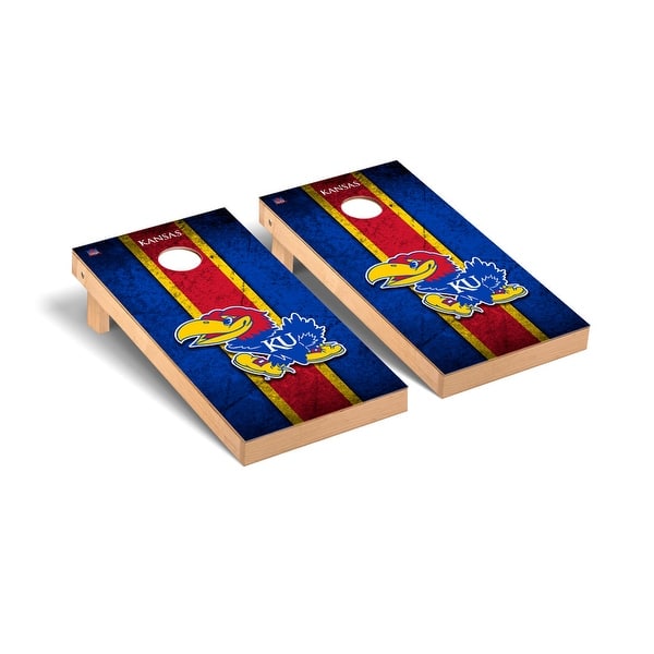 slide 2 of 5, Kansas KU Jayhawks Vintage Cornhole Board Set
