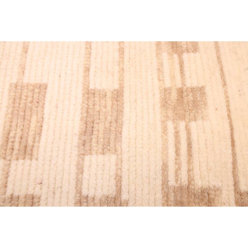 ECARPETGALLERY Hand-knotted Tangier Cream Wool Rug - 5'0 x 7'11