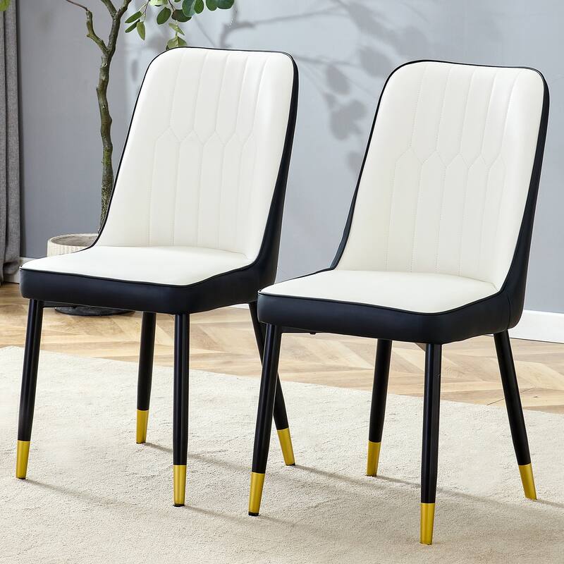 Roomfitters Velvet Dining Chairs with Black Metal Legs, Soft Upholstered Set of 4 for Kitchen or Living Room
